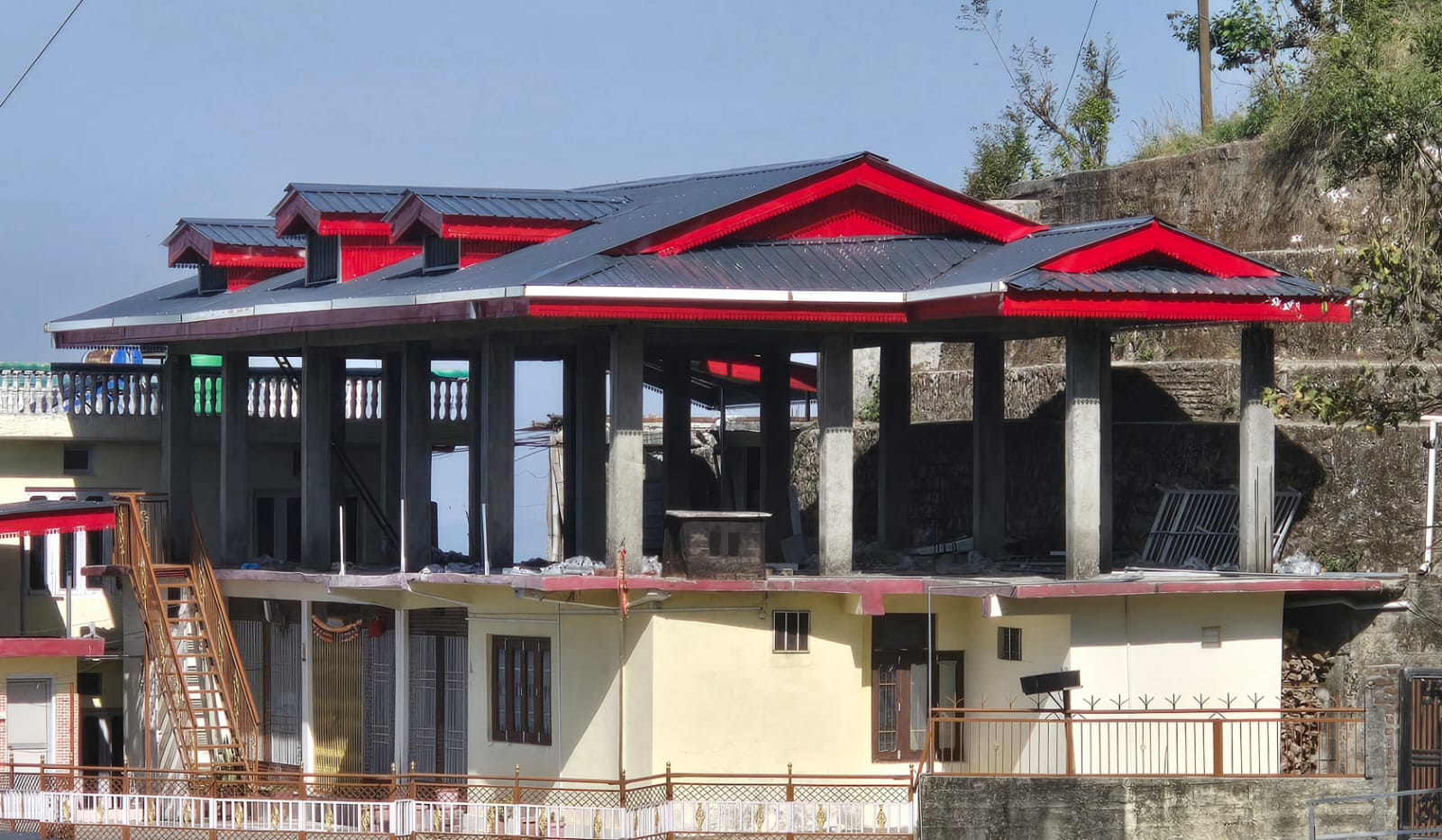 Hillside residence roof